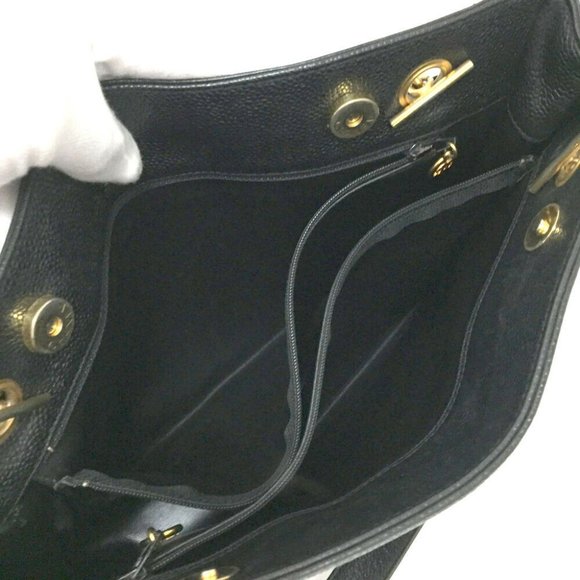 CHANEL CC Logo Caviar Skin Chain Shoulder Tote Bag - Picture 7 of 12